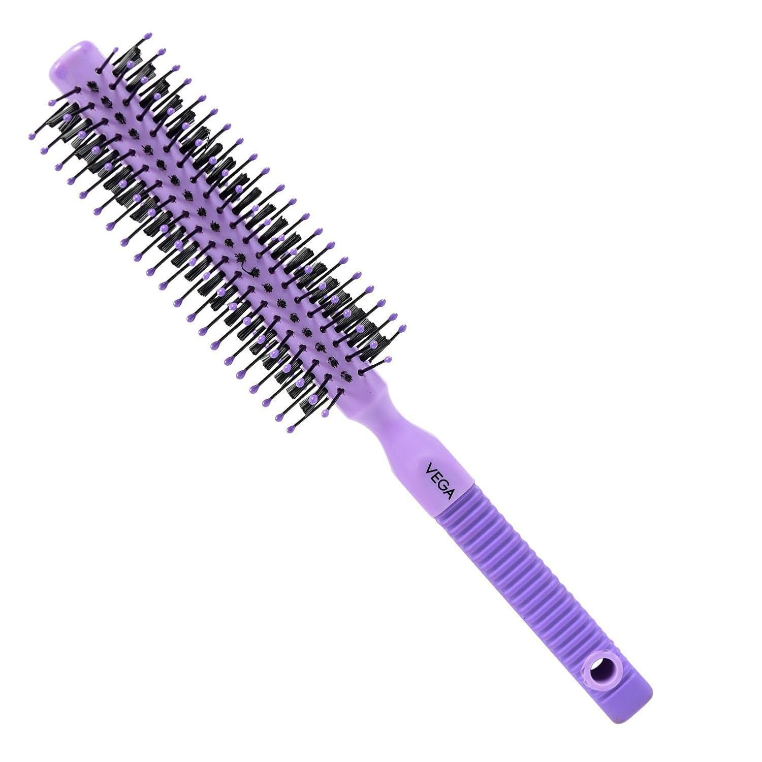 Vega Round Hair Brush (India's No.1* Hair Brush Brand) For Adding Curls, Volume & Waves In Hairs| Men and Women| All Hair Types, Color May Vary R2 RB