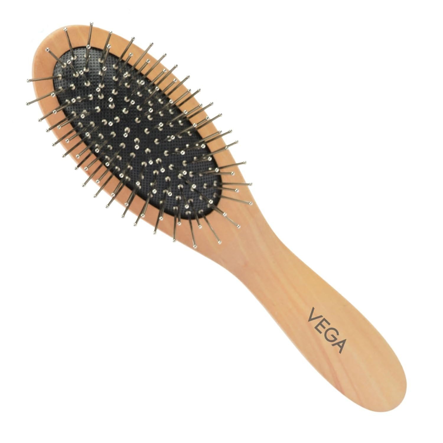 Vega Cushioned Hair Brush (India's No.1* Hair Brush Brand)with Steel Pin For Men & Women, All Hair Types R2 CB