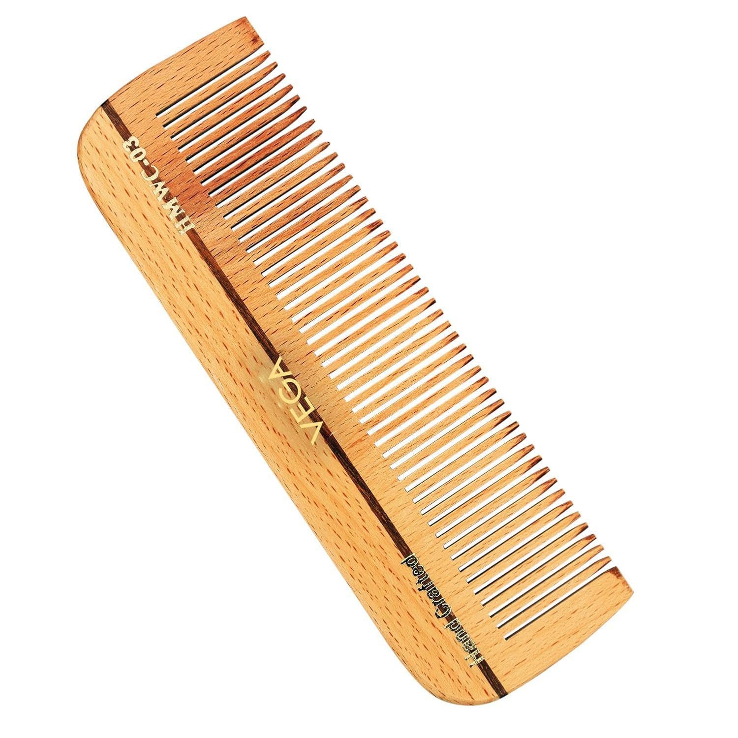 Vega Wooden Dressing Hair Comb,Handmade, (India's No.1* Hair Comb Brand) For Men and Women HMWC 03