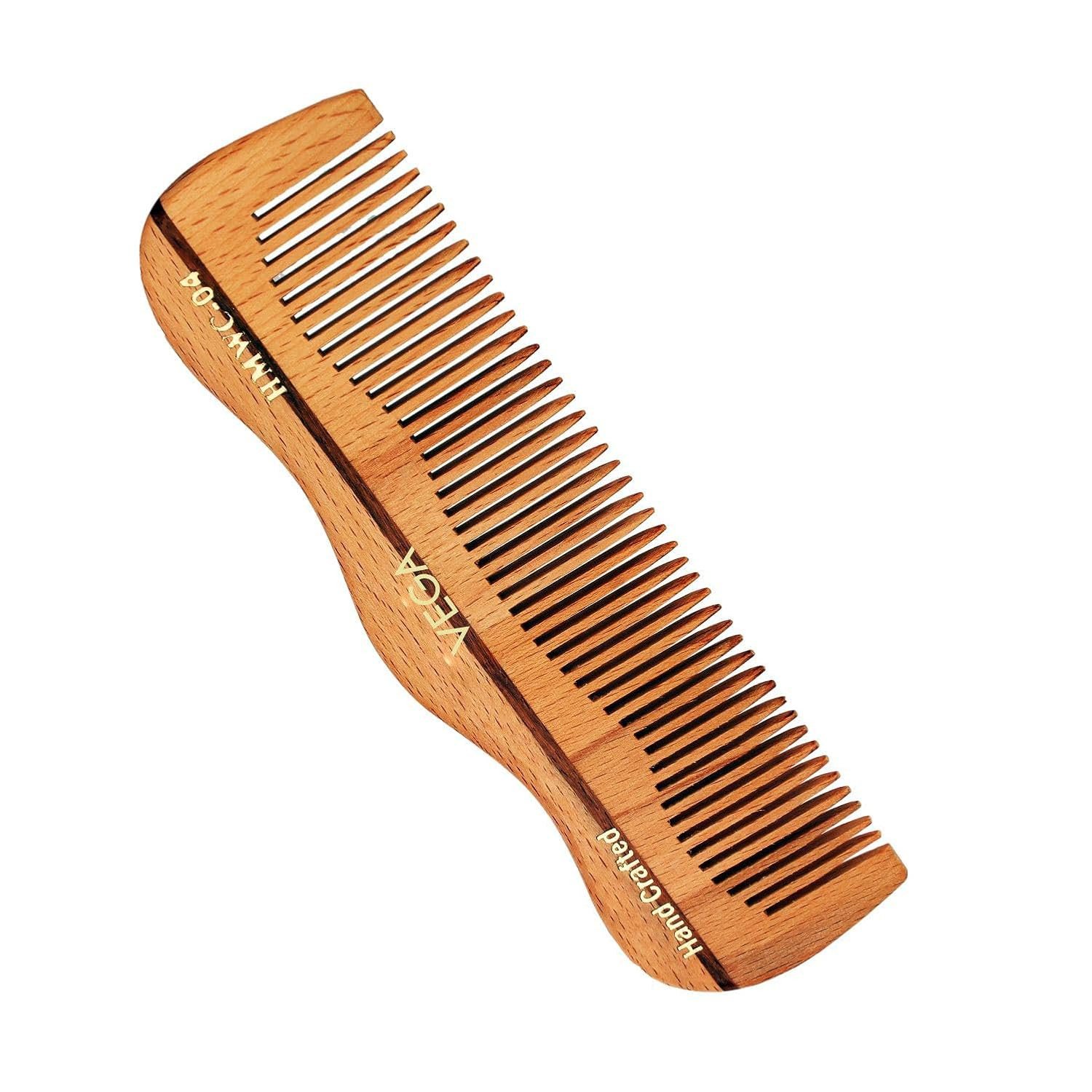 Vega Grooming Wooden Hair Comb,Handmade, (India's No.1* Hair Comb Brand) For Men and Women HMWC 04