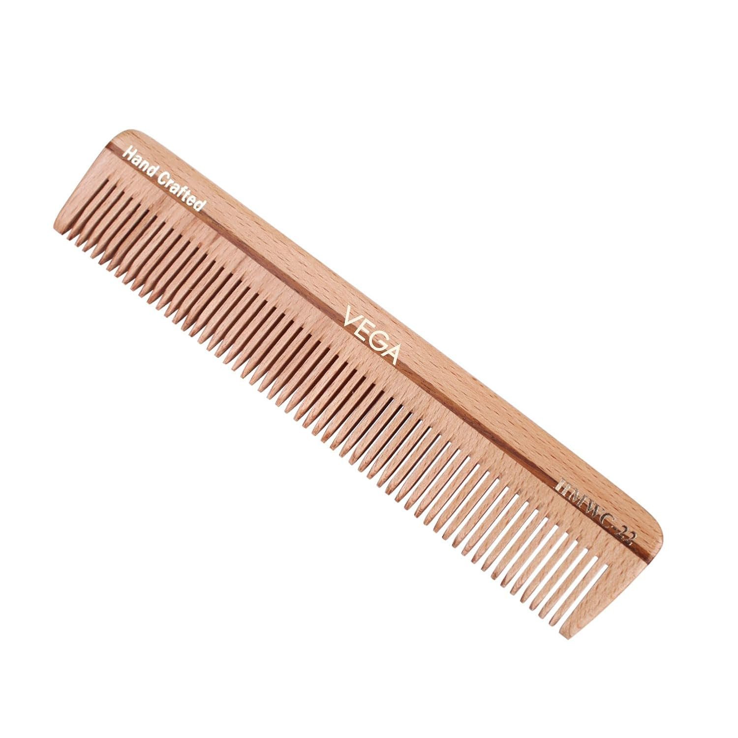 Vega Wooden Hair Comb,Handmade, (India's No.1* Hair Comb Brand) For Men and Women HMWC 22