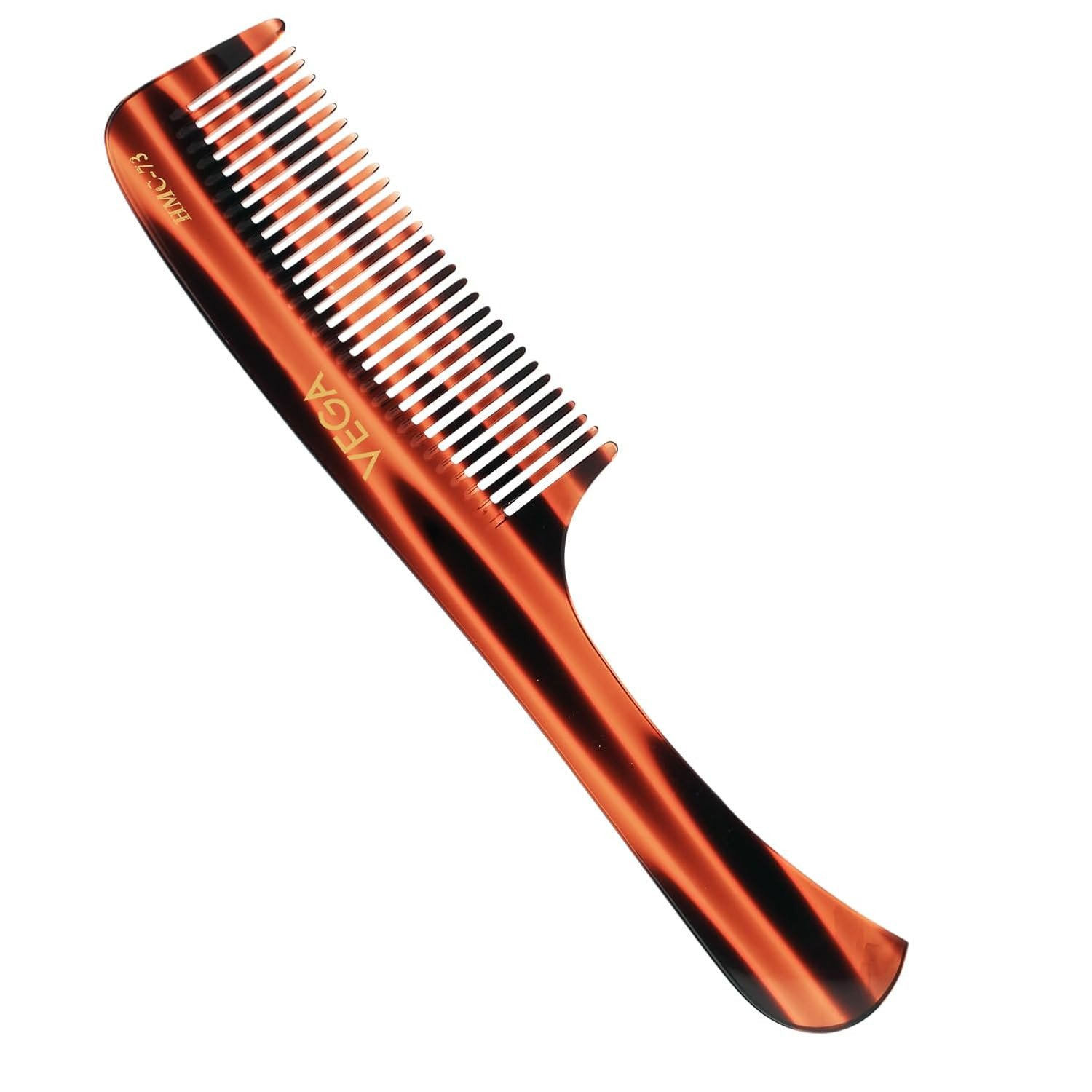 Vega Tortoise Shell Thick Grooming Hair Comb,Handmade, (India's No.1* Hair Comb Brand)For Men and Women HMC 73