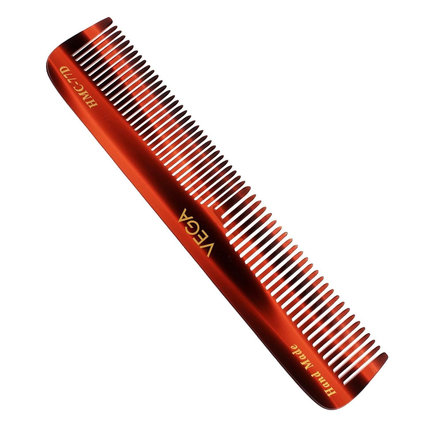 Vega Tortoise Shell Pattern Small Sized Graduated Dressing Hair Comb,Handmade, (India's No.1* Hair Comb Brand)For Men and Women HMC 77D