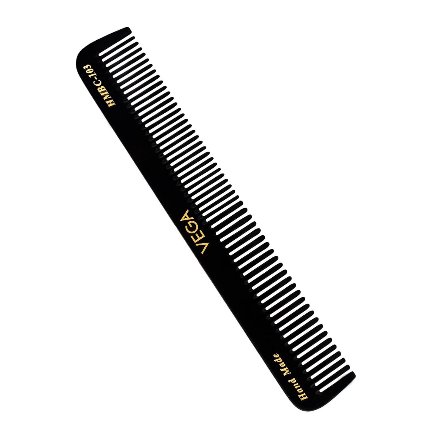 Vega Dressing Hair Comb(India's No.1* Hair Comb Brand)For Men and Women Handmade,Black HMBC 103