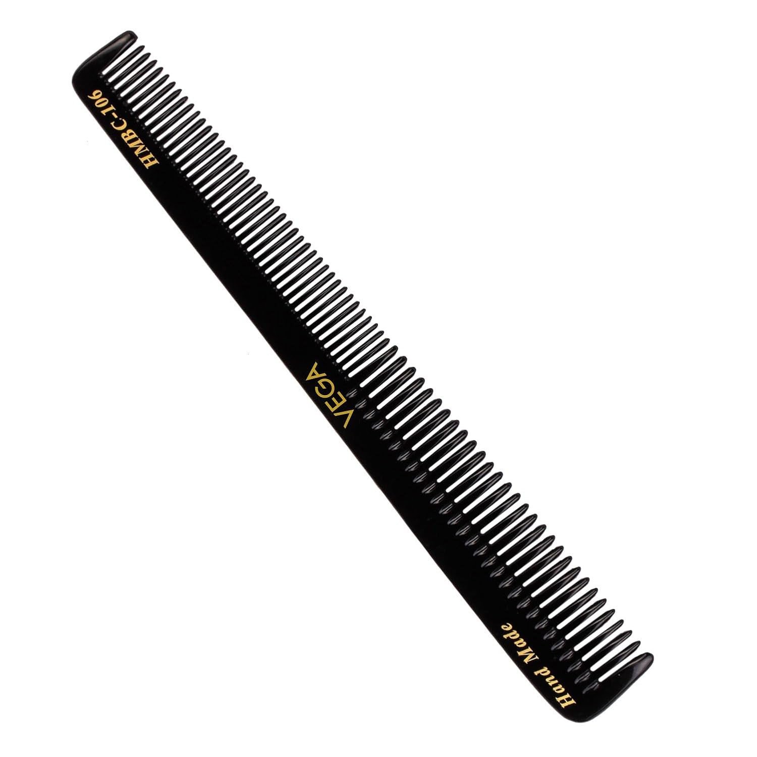 Vega General Grooming Hair Comb, (India's No.1* Hair Comb Brand)For Men and Women Black,Handmade HMBC 106