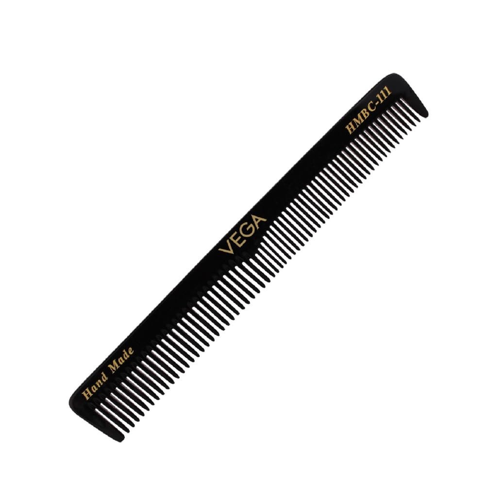 Vega General Grooming Hair Comb, (India's No.1* Hair Comb Brand)For Men and Women Black, Handmade HMBC 111