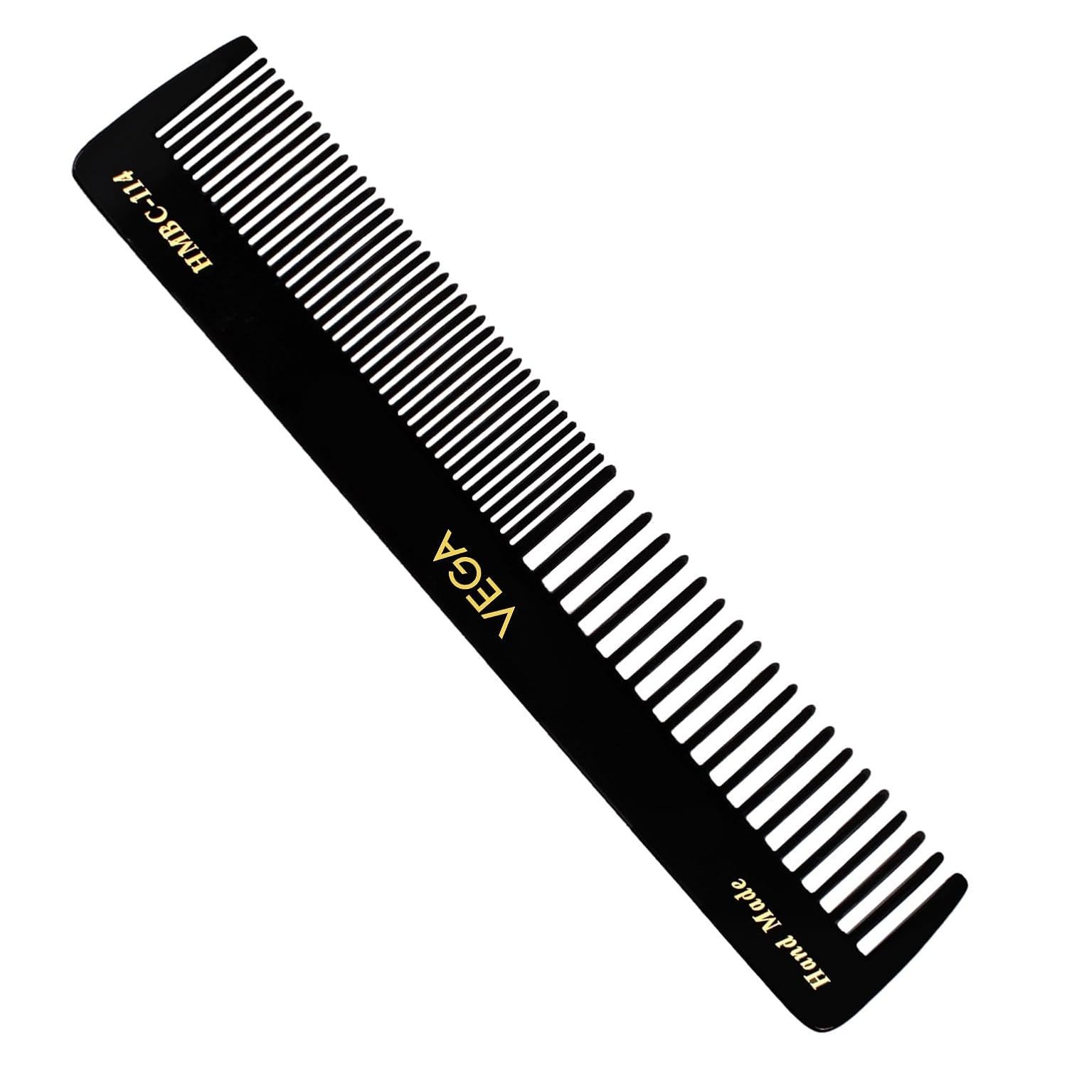 Vega General Grooming Hair Comb, (India's No.1* Hair Comb Brand)For Men and Women, Black, Handmade HMBC 114