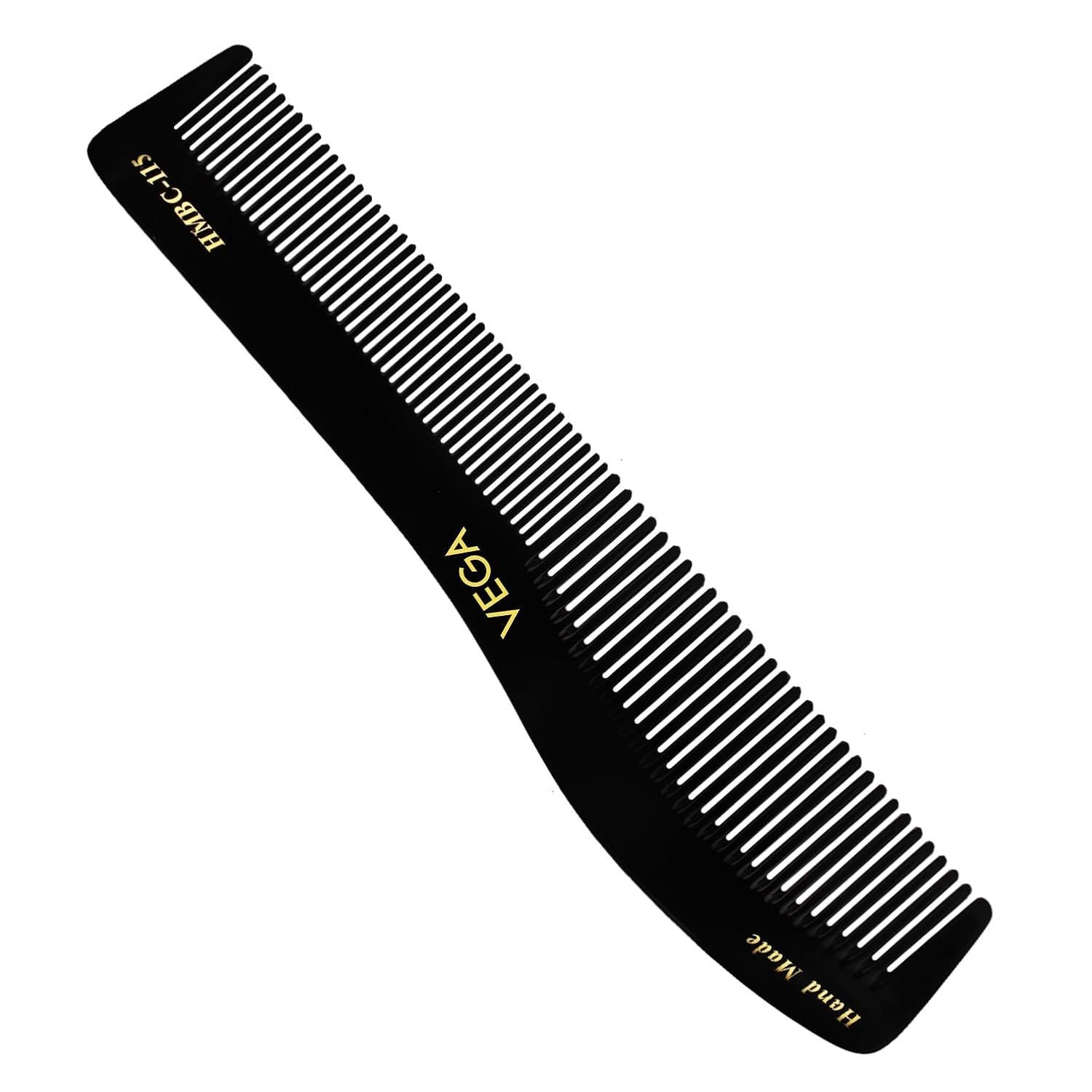 Vega Graduated Dressing Hair Comb, (India's No.1* Hair Comb Brand) For Men and Women Black,Handmade  HMBC 115