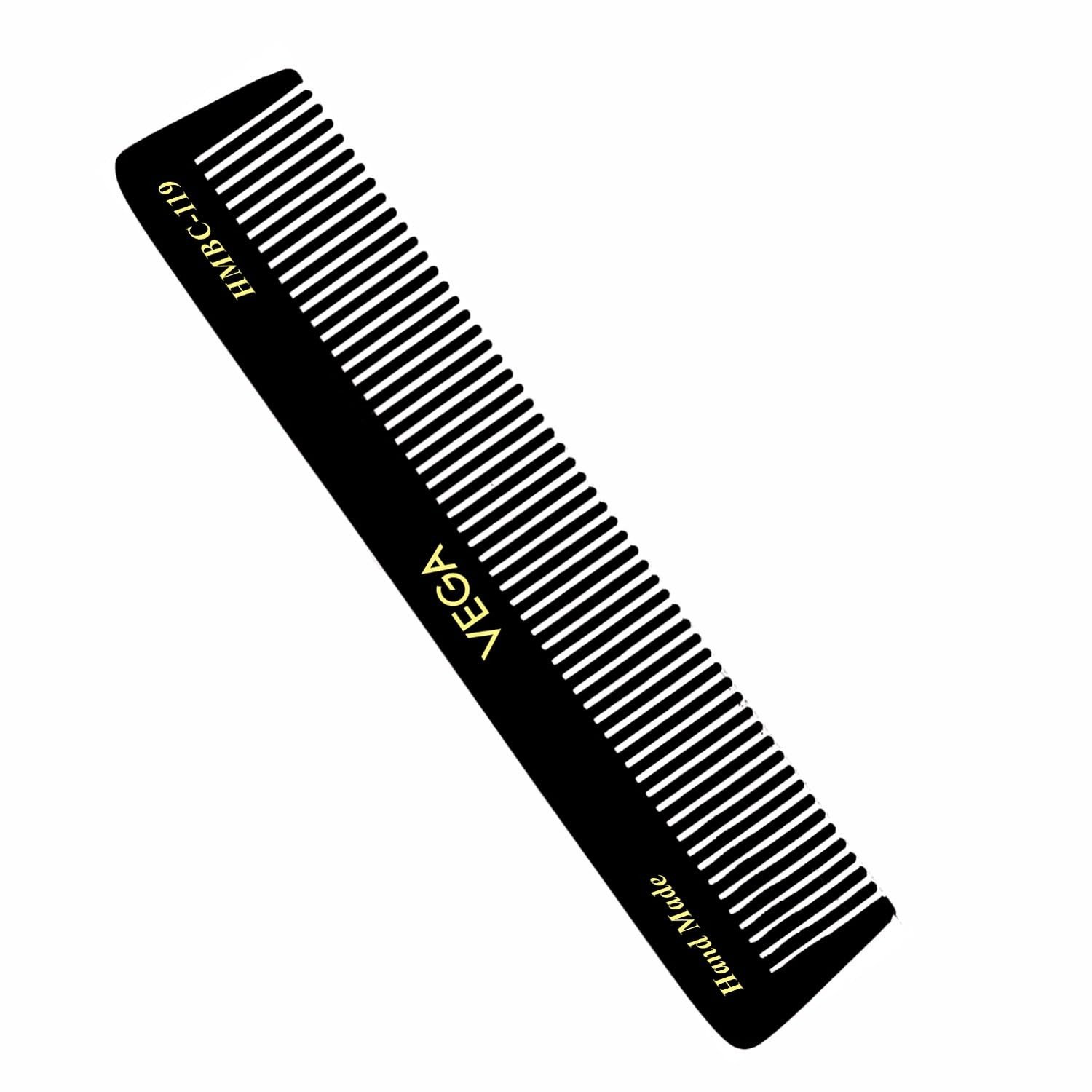 Vega Dressing Hair Comb, Black, (India's No.1* Hair Comb Brand) For Men and Women, Handmade HMBC 119