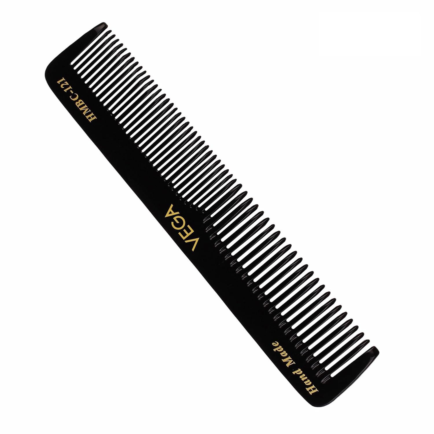 Vega Graduated Dressing Hair Comb, (India's No.1* Hair Comb Brand) For Men and Women, Black,Handmade HMBC 121