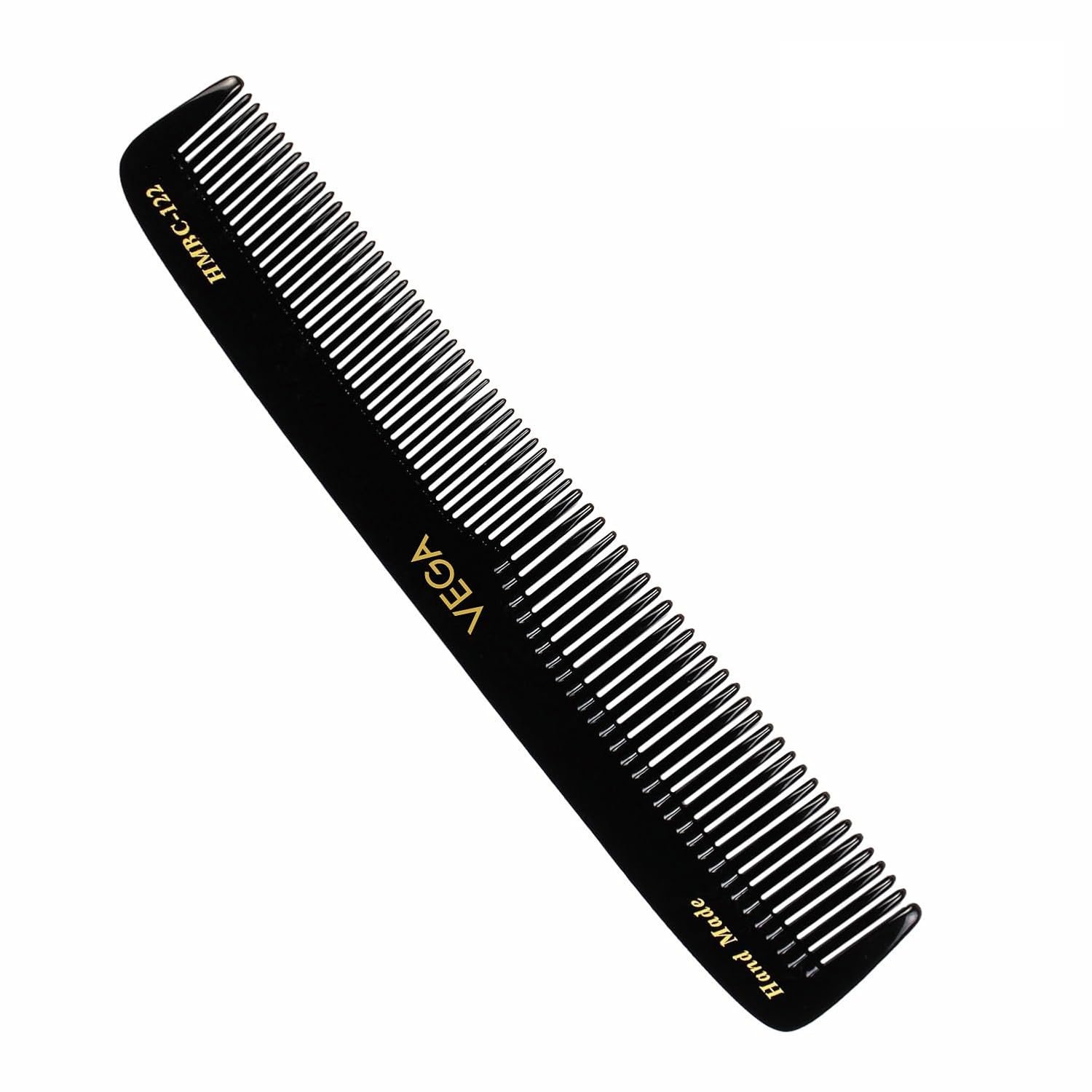 Vega Dressing Hair Comb,Handmade, (India's No.1* Hair Comb Brand) For Men and Women, Black HMBC 124