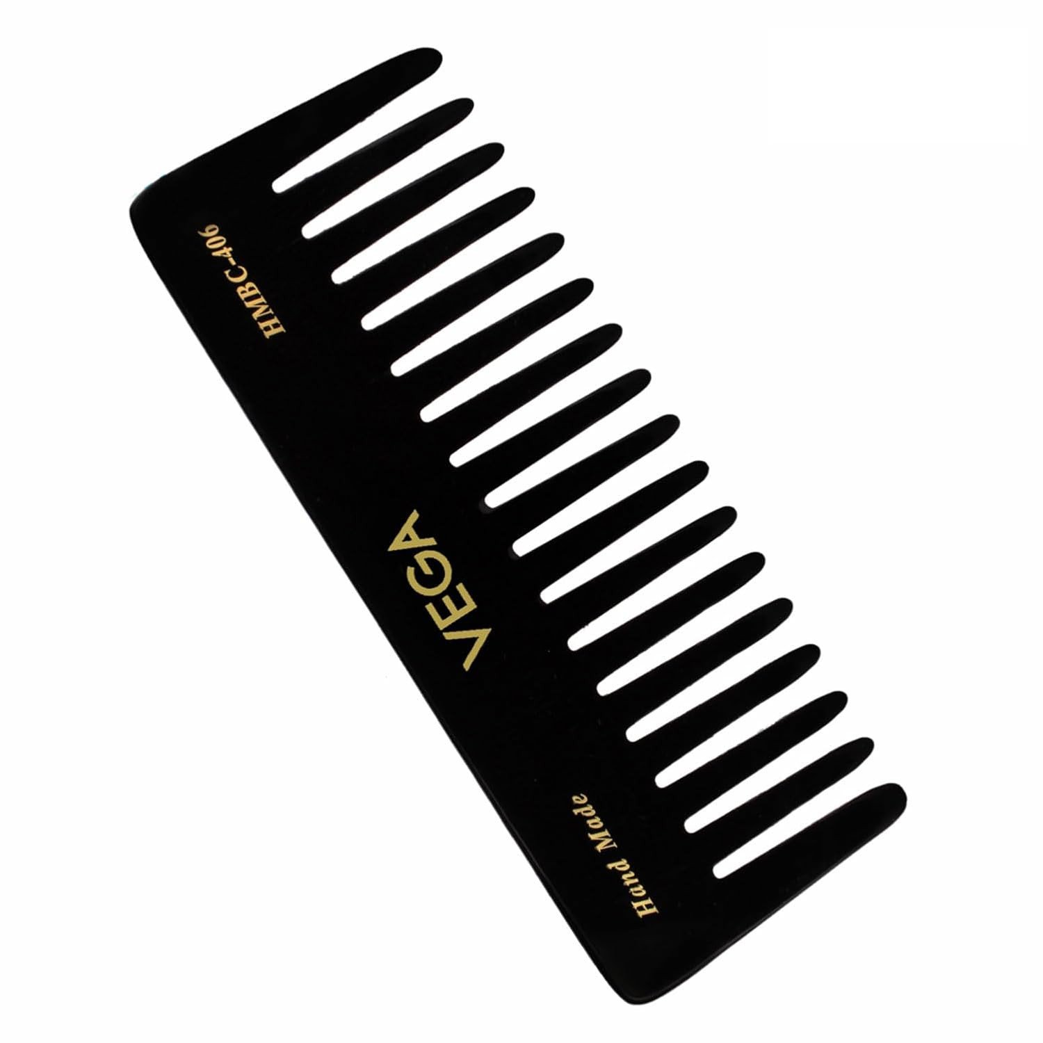 Vega Large Shampoo Hair Comb,Handmade, (India's No.1* Hair Comb Brand)For Men and Women, Black HMBC 406