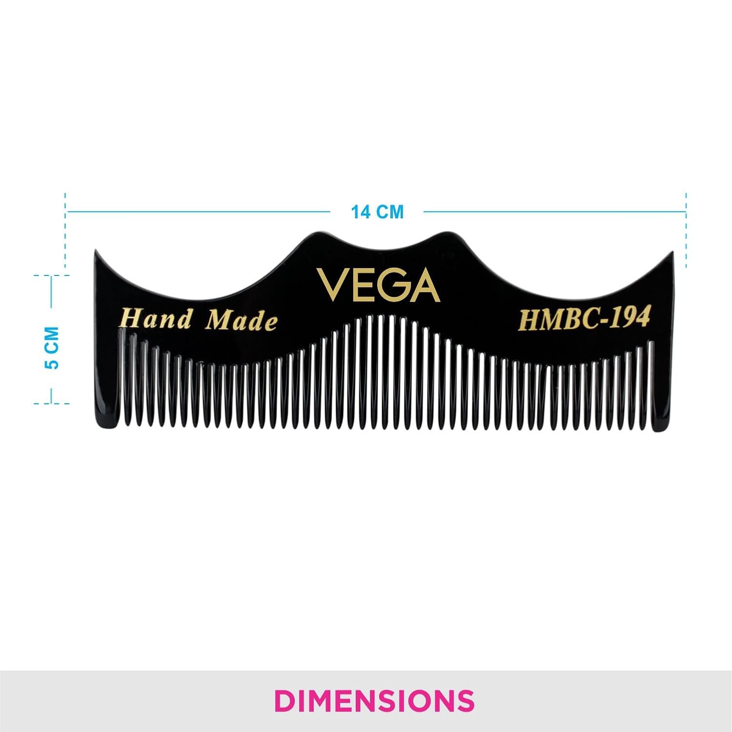 Vega Moustache Comb, black HMBC 194