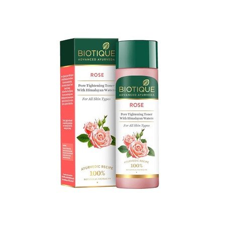 Biotique Rose Pore Tightening Toner With Himalayan Waters For All Skin Type 120Ml, Pack of 1