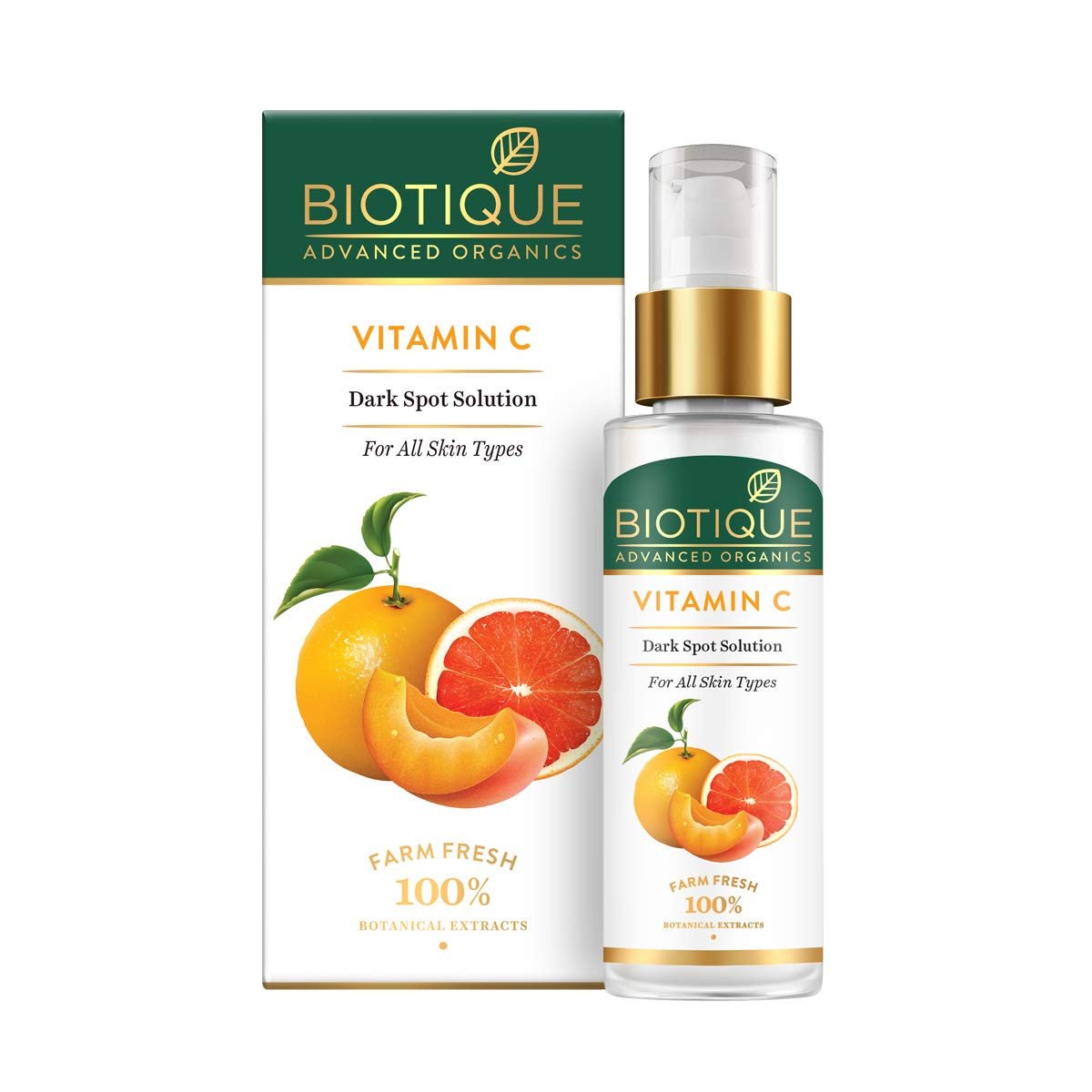 Biotique Vitamin C Dark Spot Solution Serum 30ml | Brightening, Radiant Skin, Reduce Pigmentation |All Skin Tone | SLS & Paraben Free