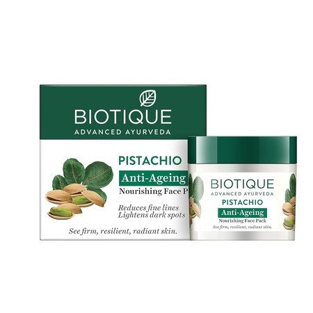 Biotique Pistachio Anti Ageing Nourishing Face Pack for All Skin Types, 50gm