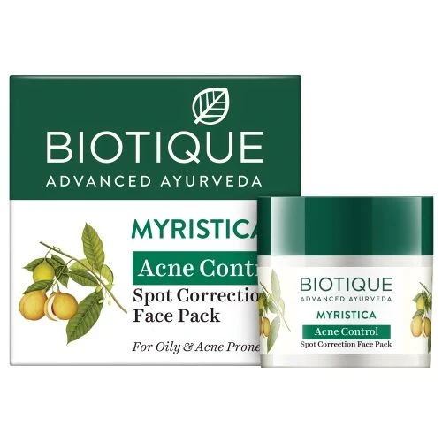 Biotique Myristica Acne Control Spot Correction Face Pack For Oily & Acne Prone Skin, 20gm