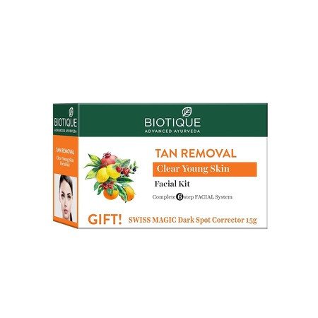 Biotique Tan Removal Clear Young Skin Facial Kit (Free with Swiss Magic Dark Spot Corrector)