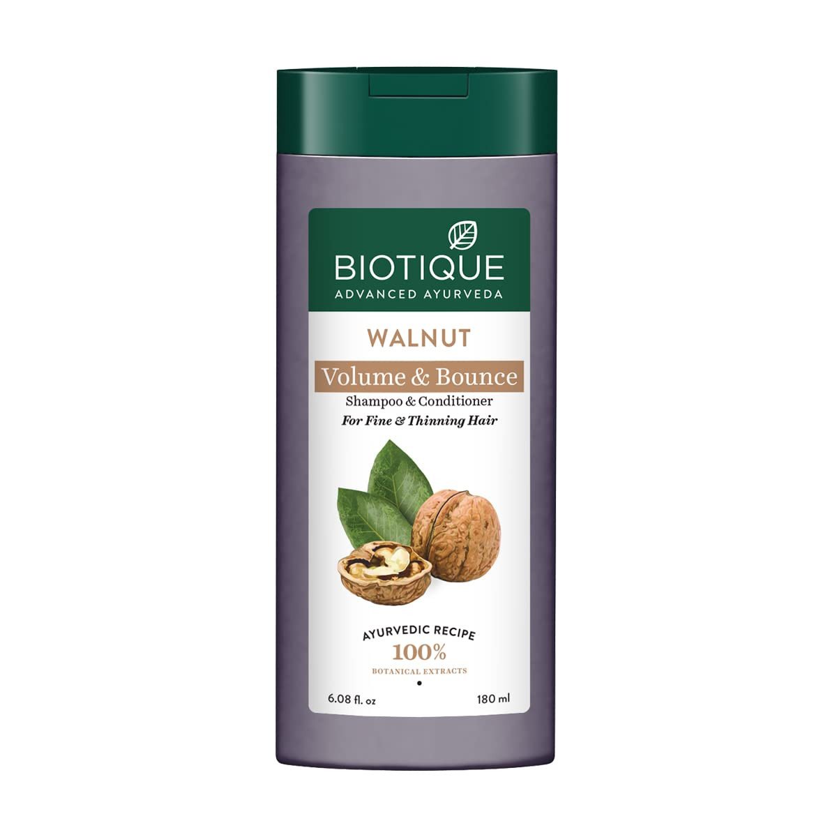 Biotique Bio Walnut Volume and Bounce Shampoo and Conditioner | For Fine and Thinning Hair| Volumizing Shampoo for Thin Hair |100% Botanical Extracts