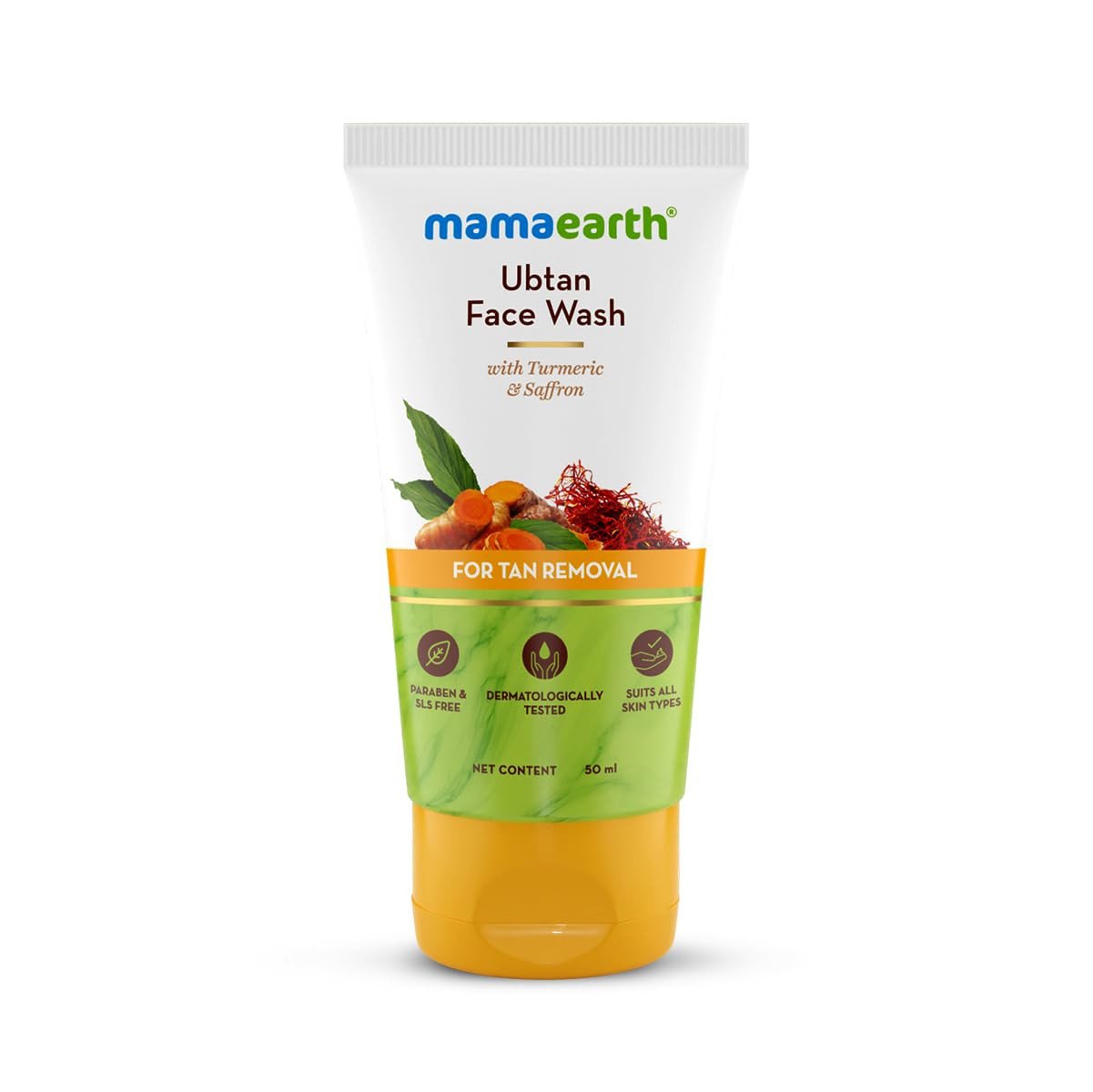 Mamaearth Ubtan Natural Face Wash For all Skin Type with Turmeric & Saffron for Tan Removal