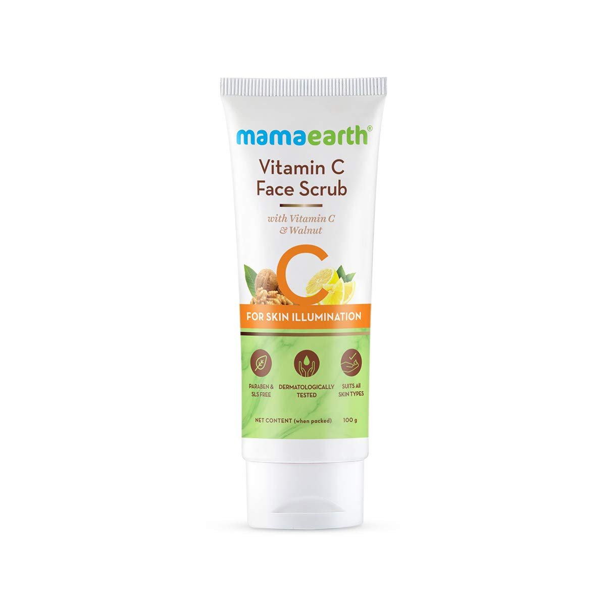 Mamaearth Vitamin C Face Scrub for Glowing Skin, With Vitamin C and Walnut For Skin Illumination (100 g)