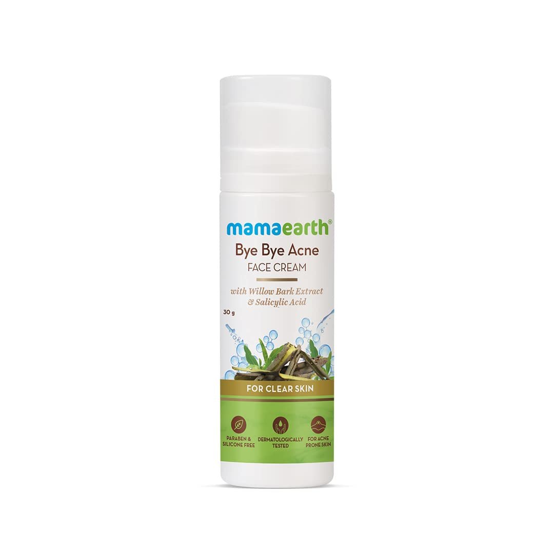 Mamaearth Bye Bye Face Cream For Acne Prone Skin, with Willow Bark Extract & Salicylic Acid For Clear Skin - 30 g