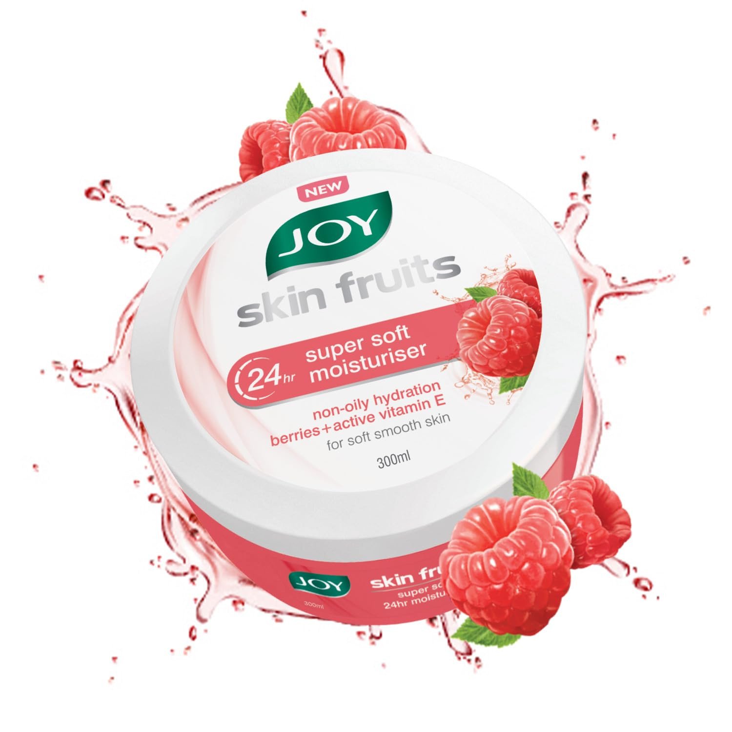 Joy Super Soft Skin Cream for 24 Hr Moisturization - Berries (300ml) - Lightweight & Oil Free Moisturizer For Instant Hydration | Non Sticky & Non Greasy Cream for Hands, Face & Body