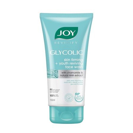 Joy Revivify Glycolic Acid Face Wash | Skin Firming and Youth Reviving with Chamomile Extracts and Natural AHAs - Sulphates, Parabens Free -150 ml