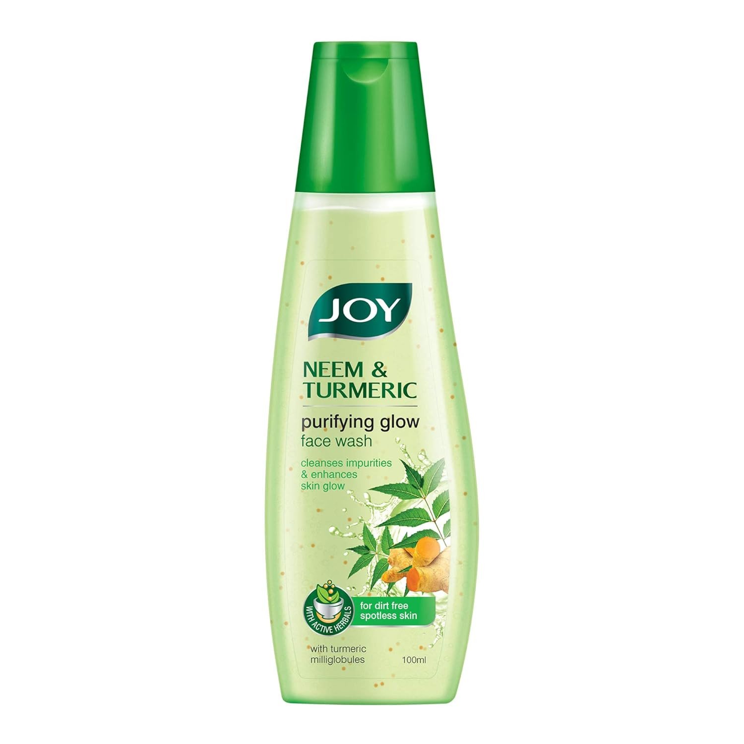 Joy Purifying Neem & Turmeric Glow Face Wash for Acne & Pimples | With Turmeric Extract & Neem Leaf Extract | Oil Control | Cleanses and Soothes skin | Reduce Dark Spot | Skin Glowing Face Wash 100 ml