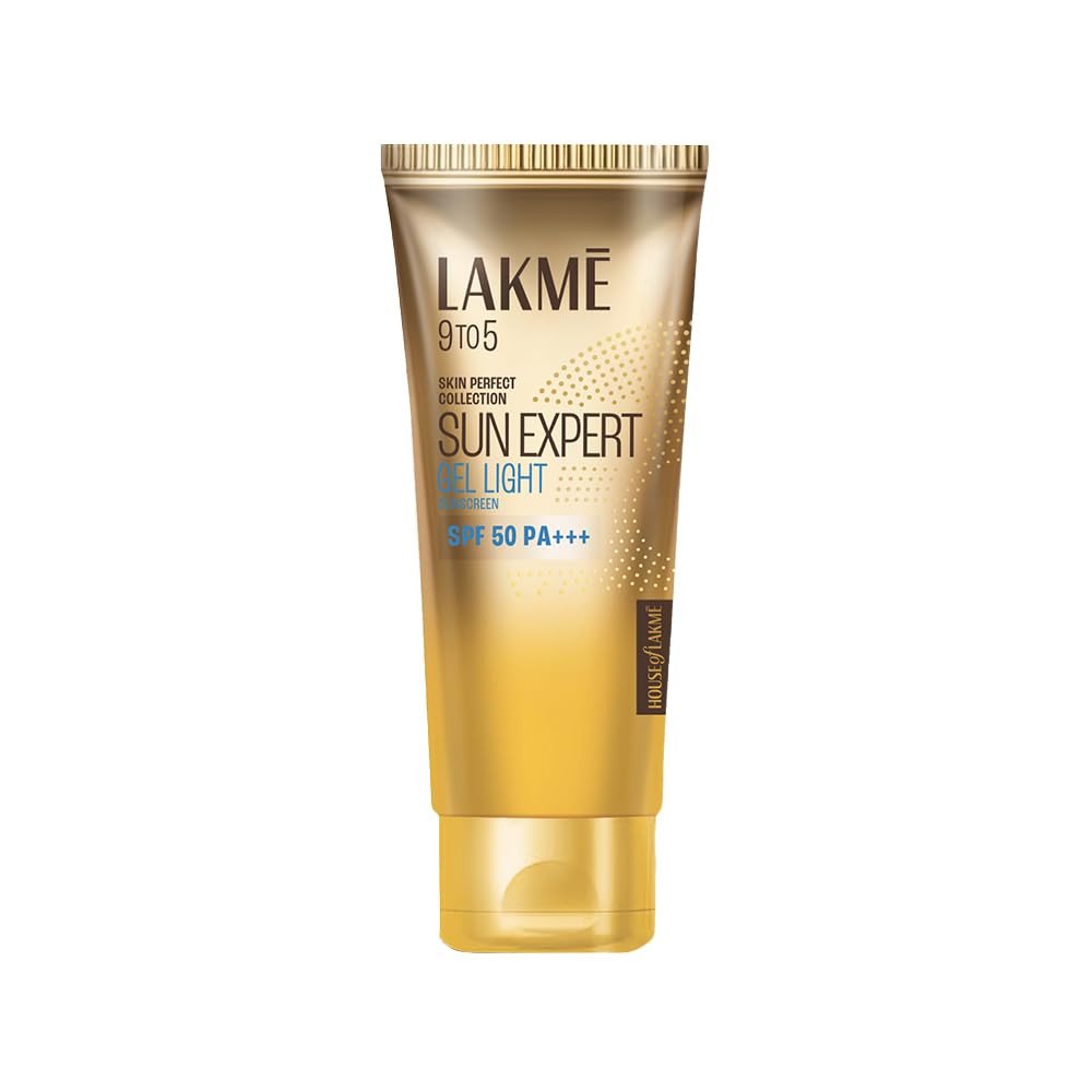 Lakmē Sun Expert SPF 50 PA+++ Gel Sunscreen, Niacinamide | Water-Light|For Oily & Combination Skin| Non-sticky | For All Skin Types, For UVA/B Protection,No White Cast