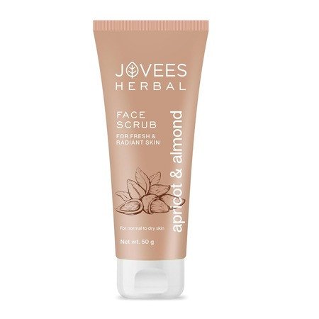 Jovees Herbal Apricot & Almond Scrub Face Scrub with Almond,Apricot & Wheatgerm Oil | For Normal to Dry Skin | Gently Remove dead Skin | Reduces Pigmentation