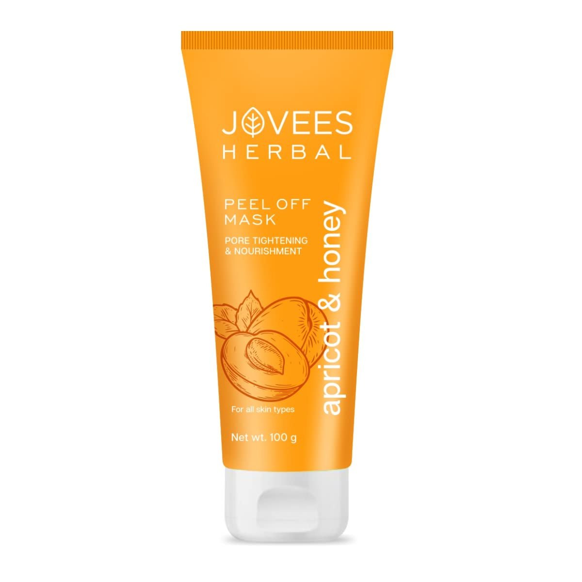 Jovees Herbal Apricot & Honey Peel Off Mask 100 GM | For Pore Tightening and Skin Nourishment | All Skin Types | Paraben & Alcohol Free