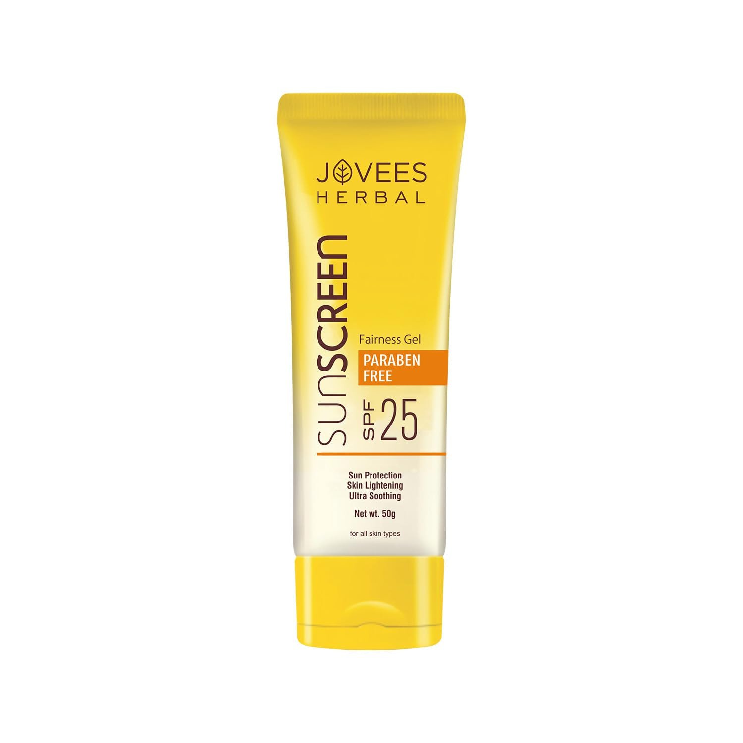 Jovees Herbal Sunscreen Fairness Gel SPF 25 with Aloe Vera | For Oily, Sensitive, Dry Skin | Light Weight, Non Greasy | Protects from Tanning & Uneven Skin Tone