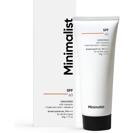 Minimalist Sunscreen SPF 60 PA ++++ | Pregnancy Safe | For Sensitive Skin | Broad Spectrum Sunscreen SPF 50+ With Potent Antioxidants & Advanced Filters | No White Cast, Non Irritant | 50 gm