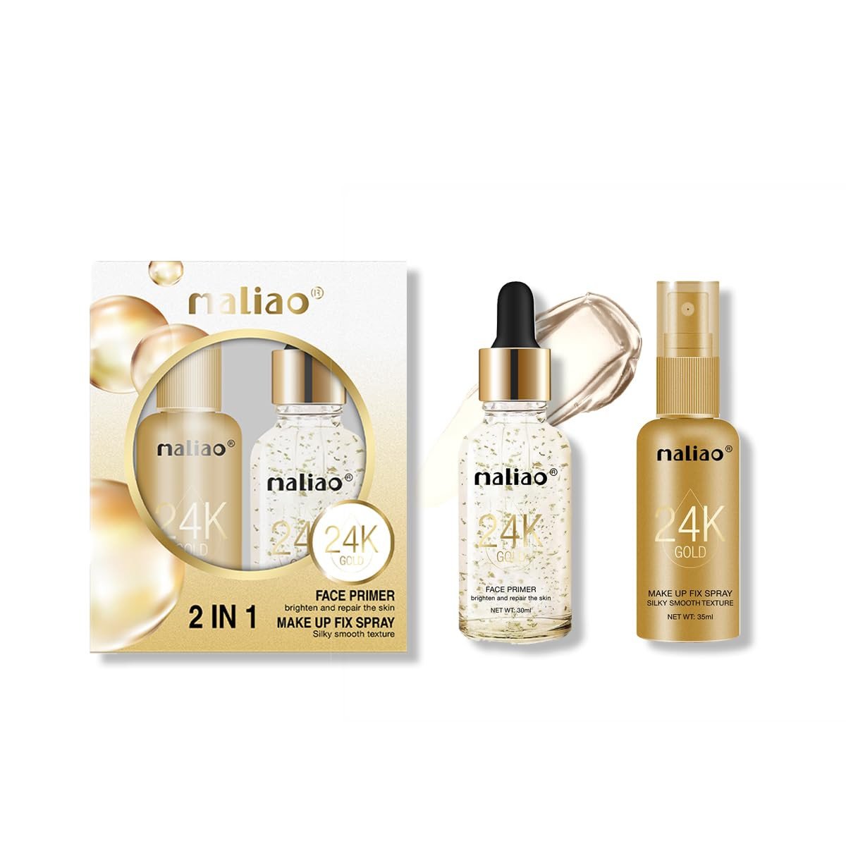 Maliao 2 in 1 Face Primer & Makeup Fix Spray - Prime, Set & Slay All Day (30ml + 35ml) M250