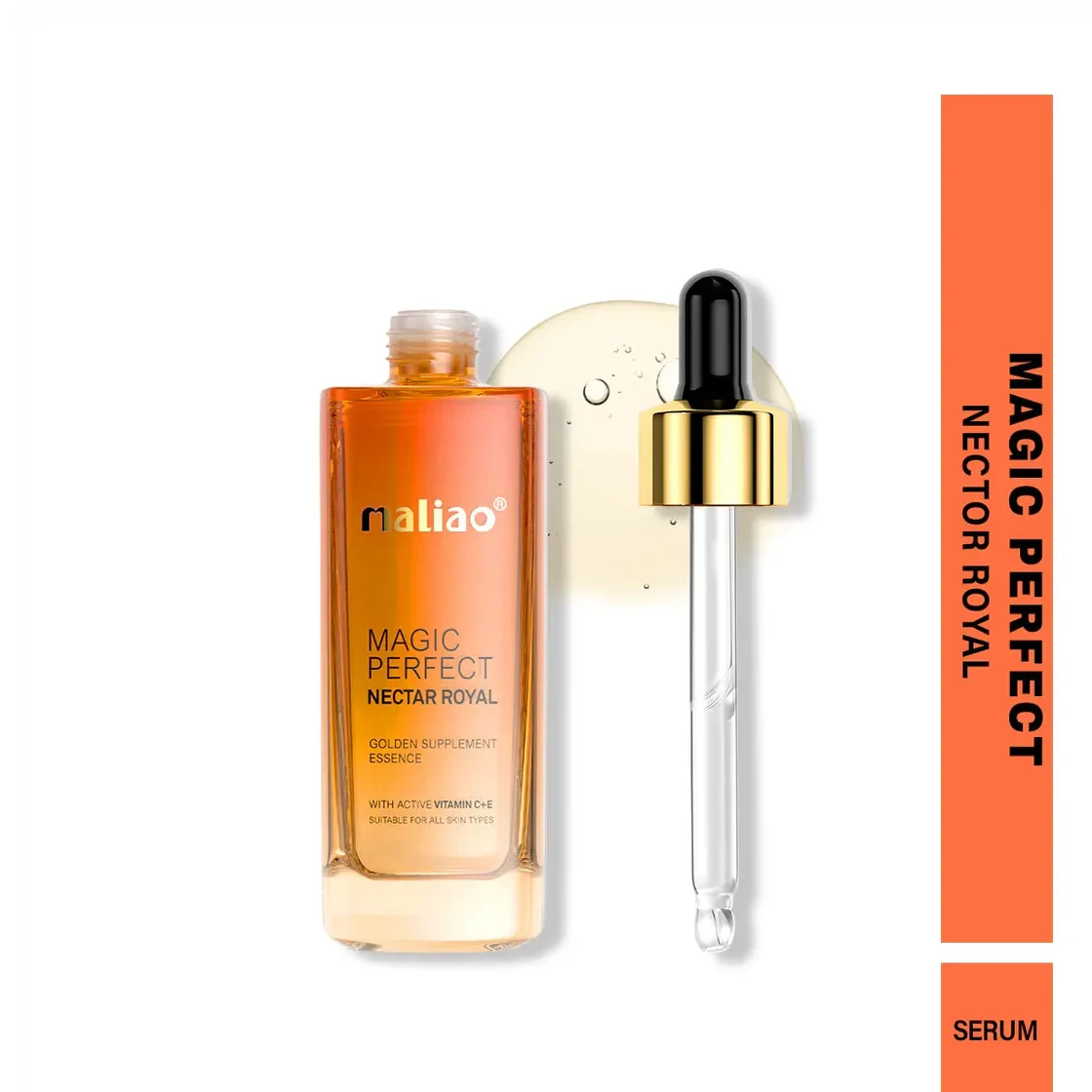 Maliao Magic Perfect Nectar Royal Vitamin C+E Serum - Restores Glow, Replenishes and Nourishes Dry, Dull Skin. M270