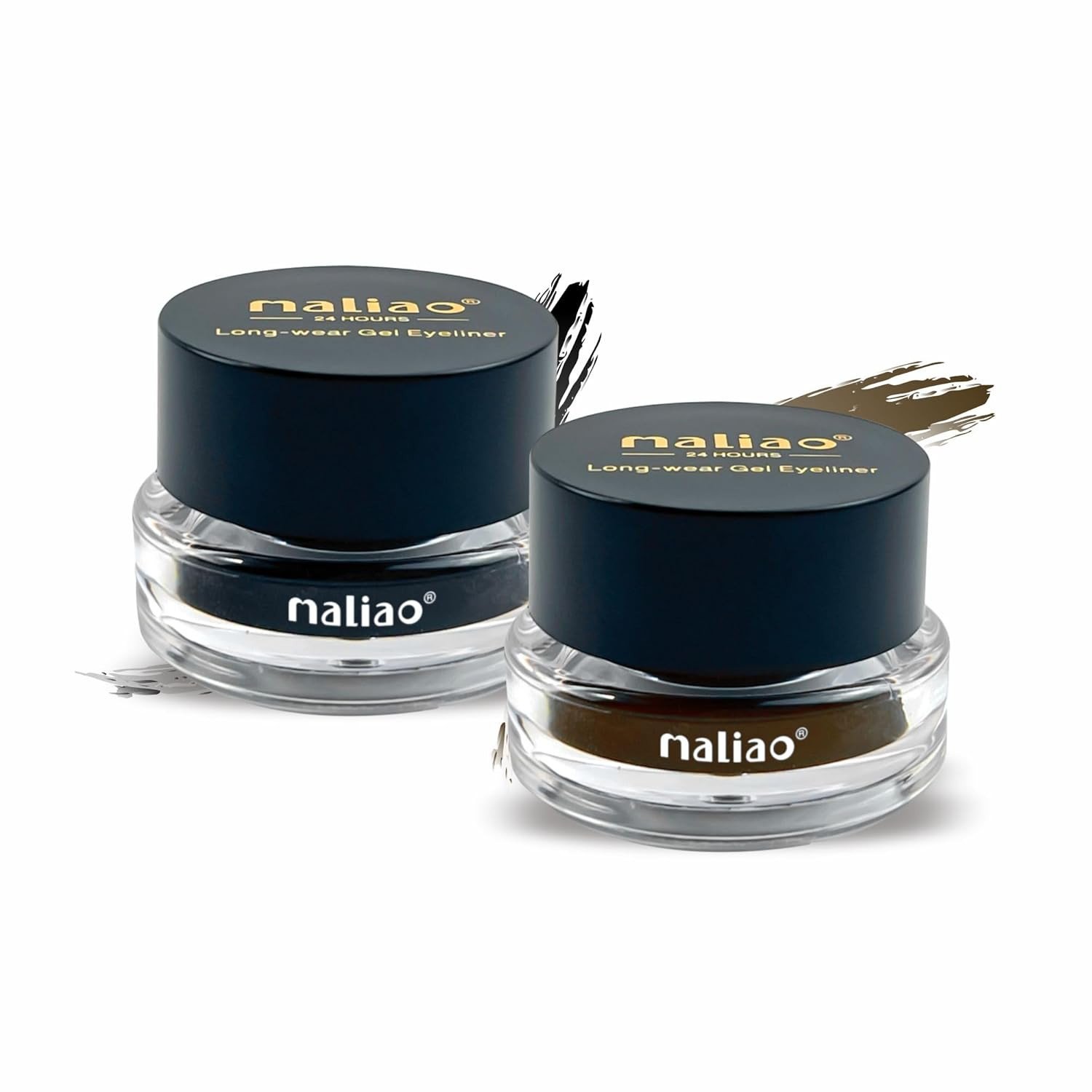 MALIAO 24 Hr Long-Lasting Gel Eye Liner 2 in 1 with Exclusive Eyeliner Brush M71