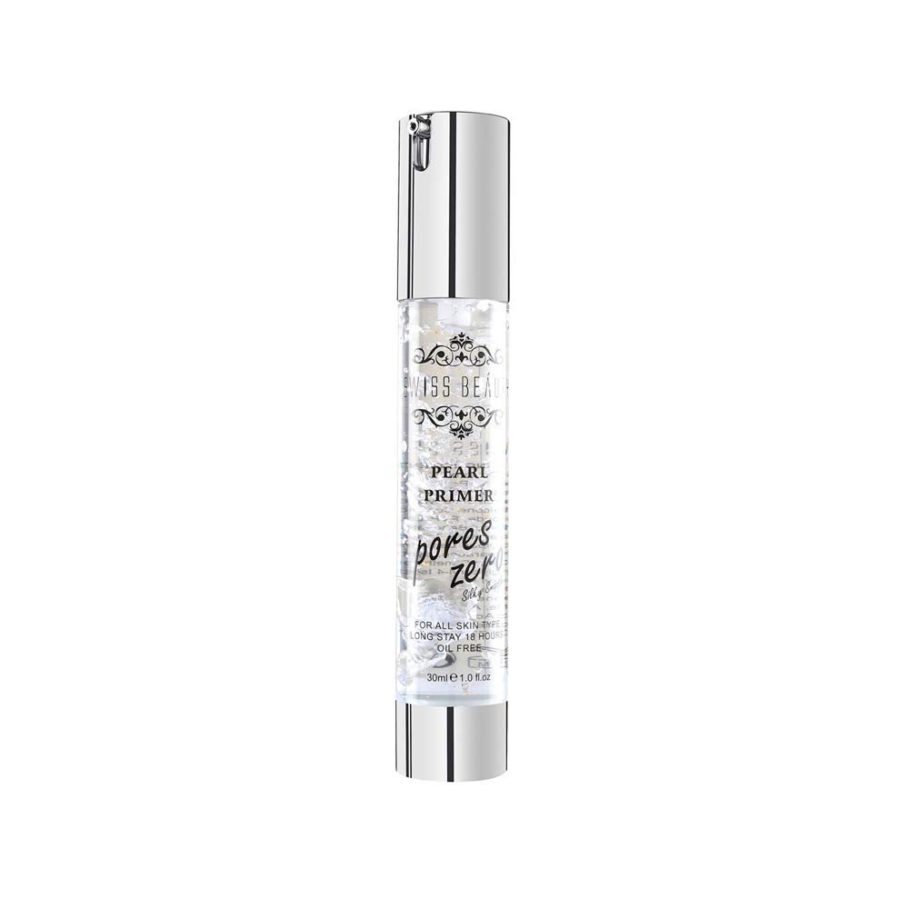 Swiss Beauty Pearl Primer, Prime Light, Face Makeup, Pearl-Pores, 30ml - Long Stay, Oil Free, All Skin Type, Primer for Face Makeup SB1302