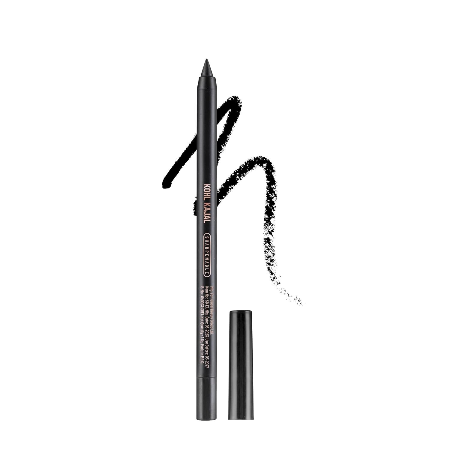 Swiss Beauty Soft Kohl Kajal | Waterproof & Smudge-Proof | Long-Lasting | One Stroke Application | 5gm SB E1