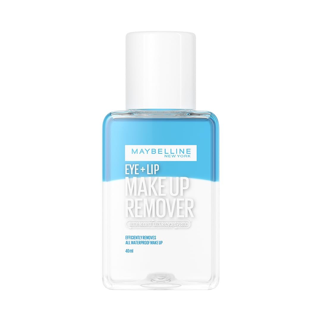 Maybelline New York Eye + Lip Makeup Remover, Bi-phase, Efficiently removes waterproof makeup, 40ml