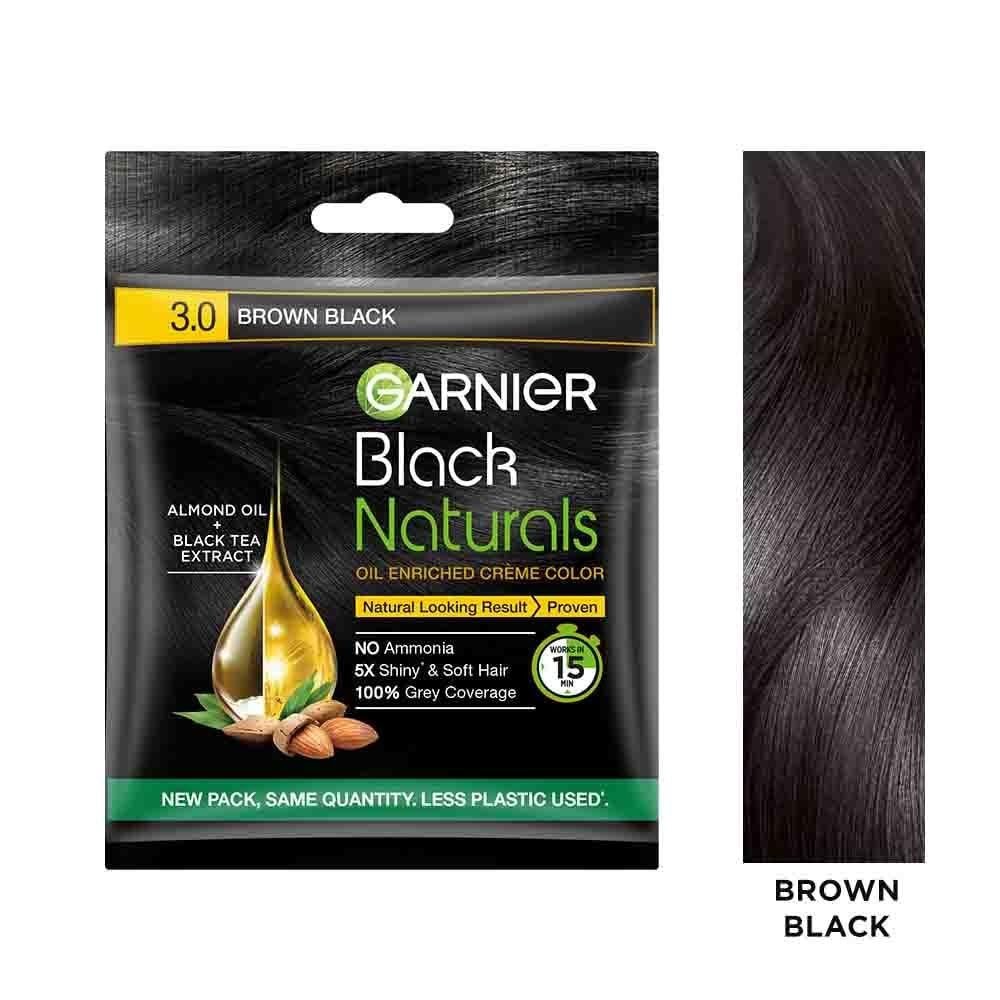 GARNIER BLACK NATURAL BROWN BLACK- 3.0 HAIR COLOR 20ml+20g