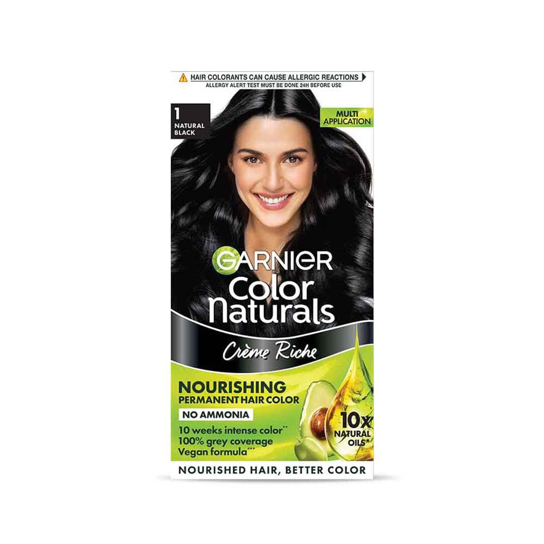 Garnier Color Naturals Crème hair color, Shade 1 Natural Black, 70ml + 60g