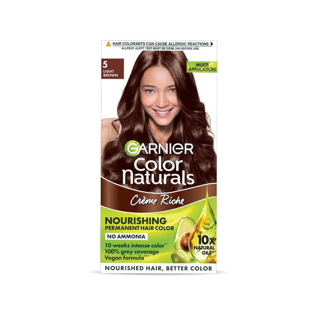 Garnier Color Naturals Crème hair color, Shade 5 Light Brown, 70ml + 60g