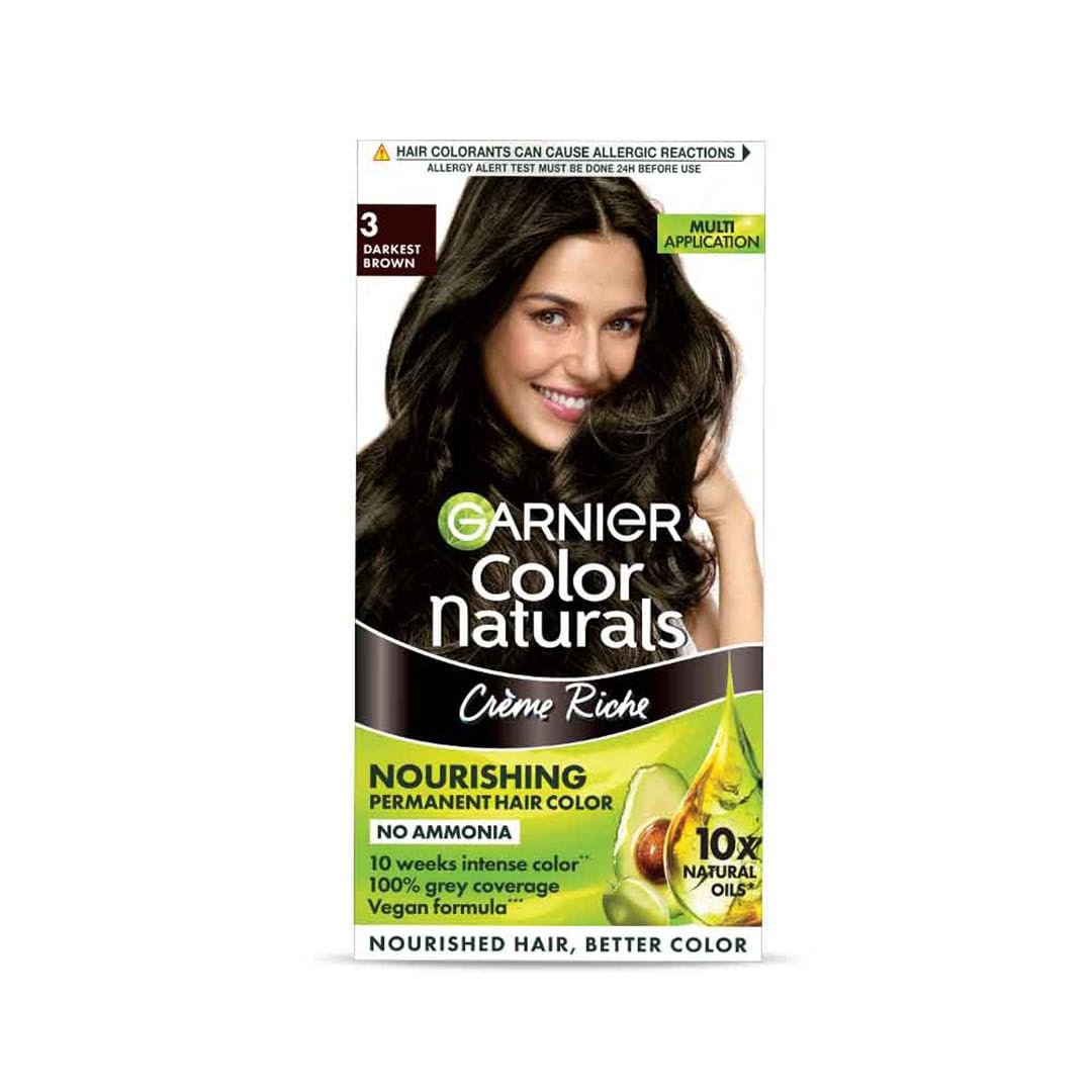 Garnier Color Naturals Crème hair color, Shade 3 Darkest Brown 35ml +30g