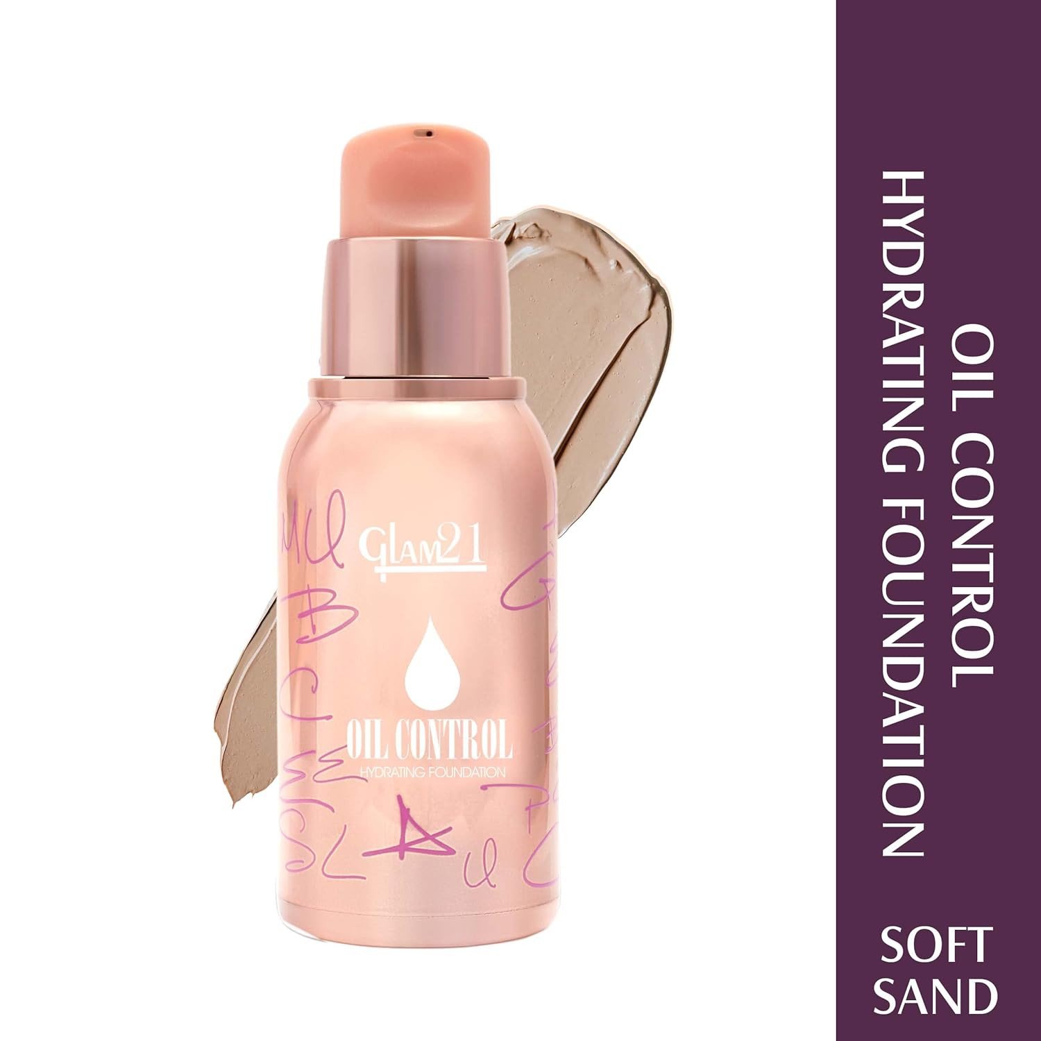 Glam21 Oil Control Hydrating Foundation to Matte Look- Highly Recommended for Oily Skin| Moisturized & Minimizes Redness, Pores & Cover-ups Skin Acne, Scars, Blemishes | 40gm