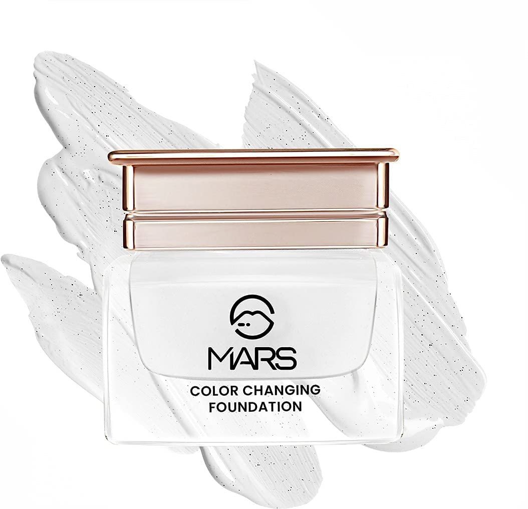 MARS Color Changing Foundation, Liquid Water Proof Satin Finish, Face Makeup Foundation Suitable For Fair Skin Tone Only, Full coverage, Skin Color Corrector, 20ml (White)