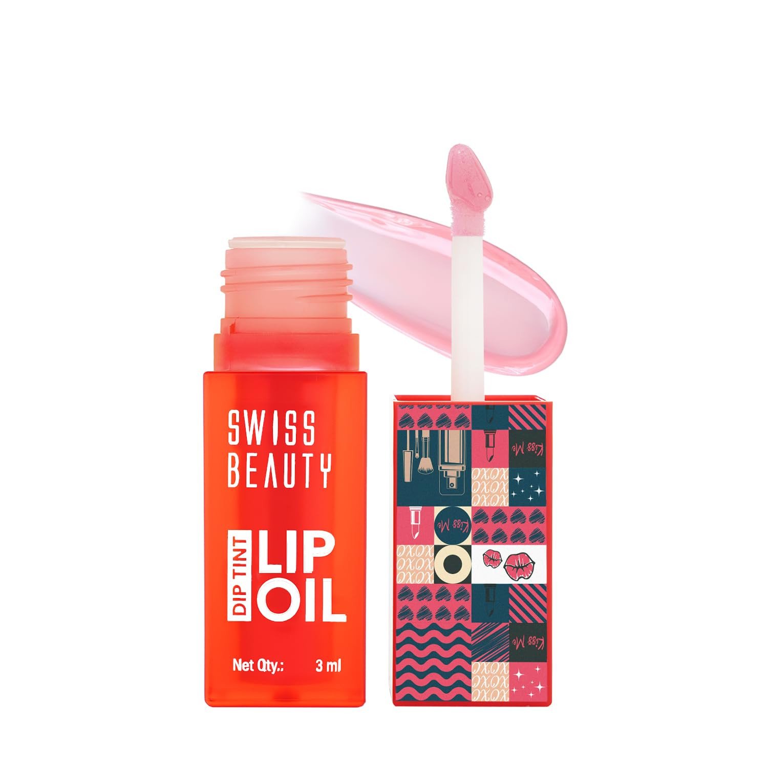 Swiss Beauty Dip Tint Colour Changing PH Lip Oil | With Vitamin E for Long-Lasting Nourishment and Hydration| Soft and Natural Pink Lips 3ml