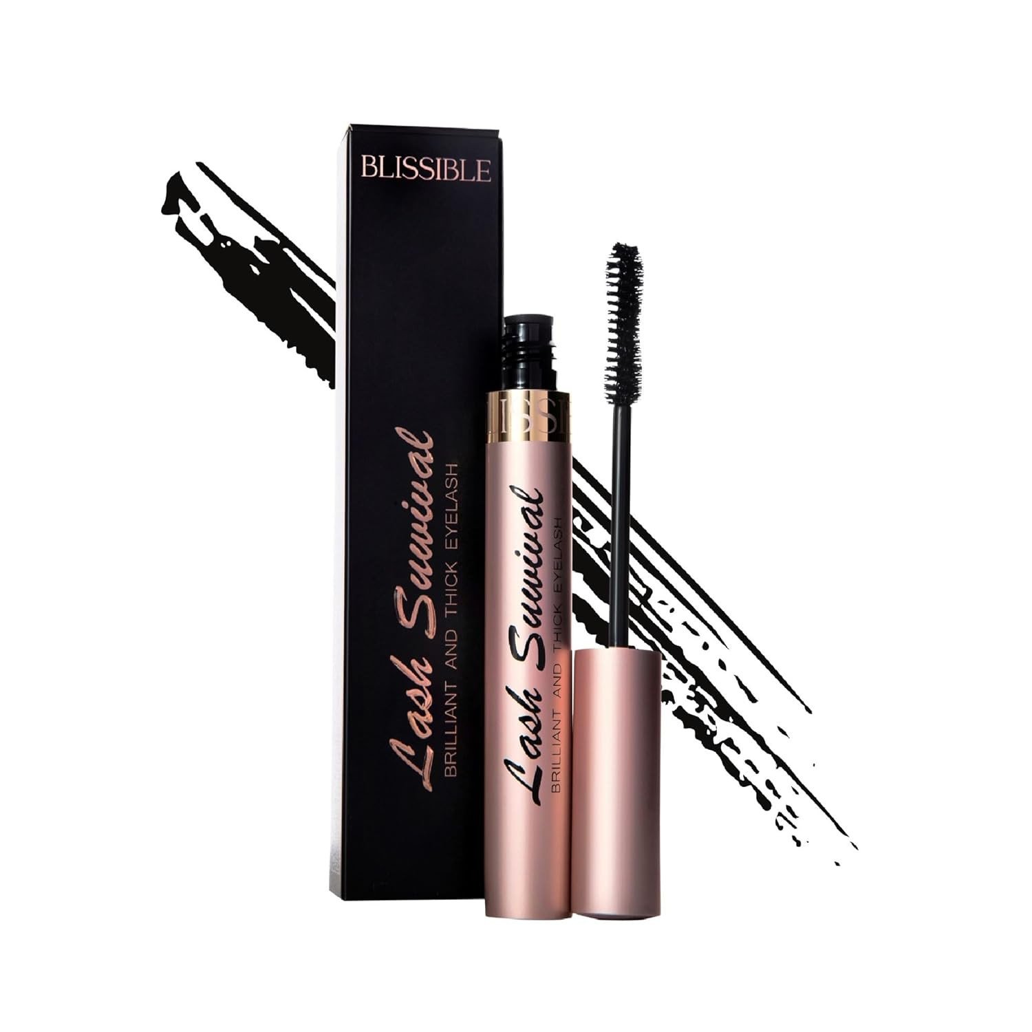 Blissible Voluminous & Thicker Lash Survival Mascara - Long Lasting, Waterproof, Smudge Proof - Curling Mascara for Eye Makeup, Up to 18 Hours Stay, 8 ml, Black MS0061