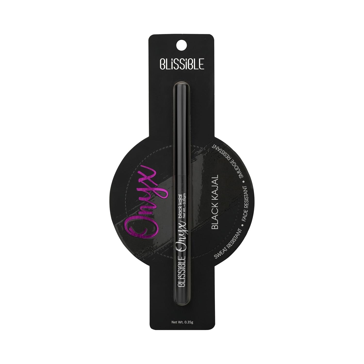 Blissible Onyx One Stroke Smudge-Proof Kajal - Intense Black, Retractable Tip, Long-Lasting, Waterproof Twist-Up Pencil - Up to 18 Hours Stay (0.35 g)