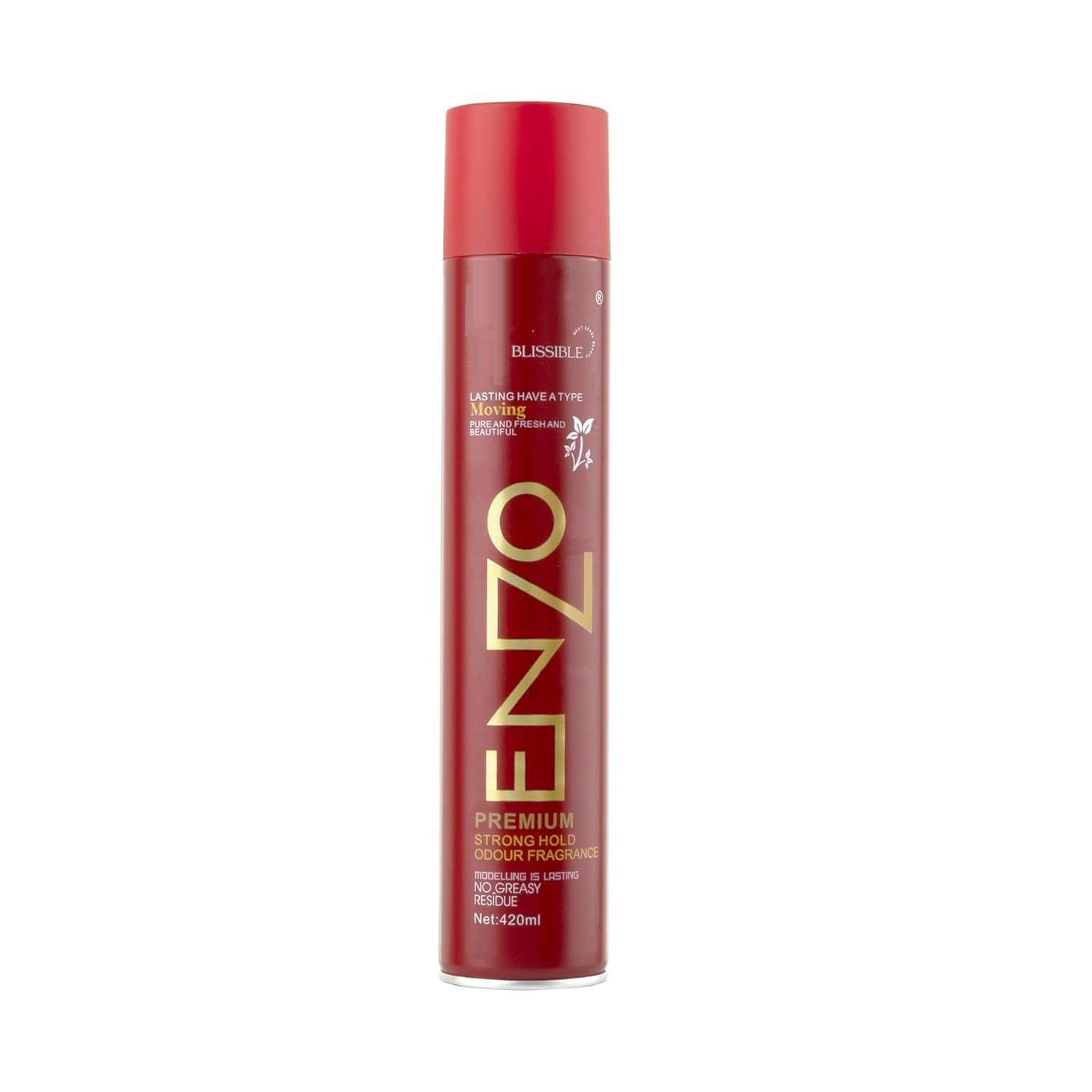 Blissible Enzo Water-based formulation Hair Spray For Hair Wigs And Patch | Long Lasting | Hair setting/Fixing spray | Hair Line Spray | Styling Spray -420 ml (Red)